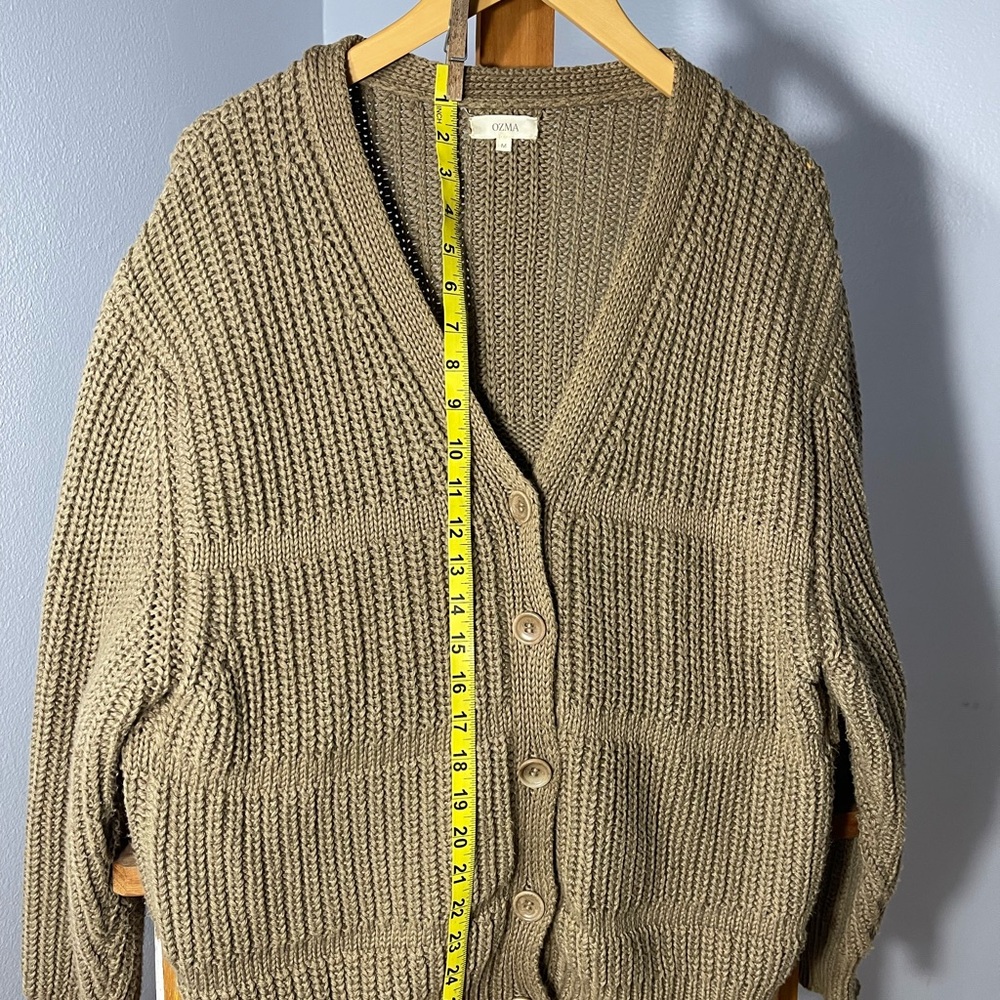 OZMA Deep Beige Organic cotton button up Sweater